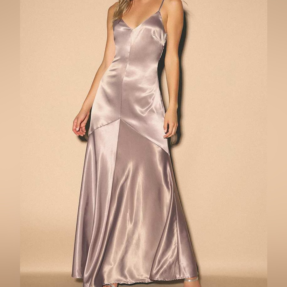 Lulu's Lavender Satin Wedding Dress